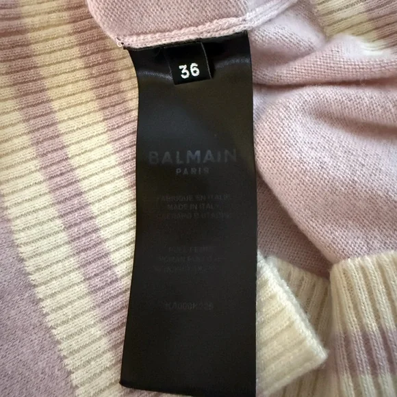Balmain Light Pink Logo- Embroidered Jumper